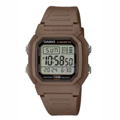 Casio General W-800H-5AV Digital Brown Resin Band Men Watch